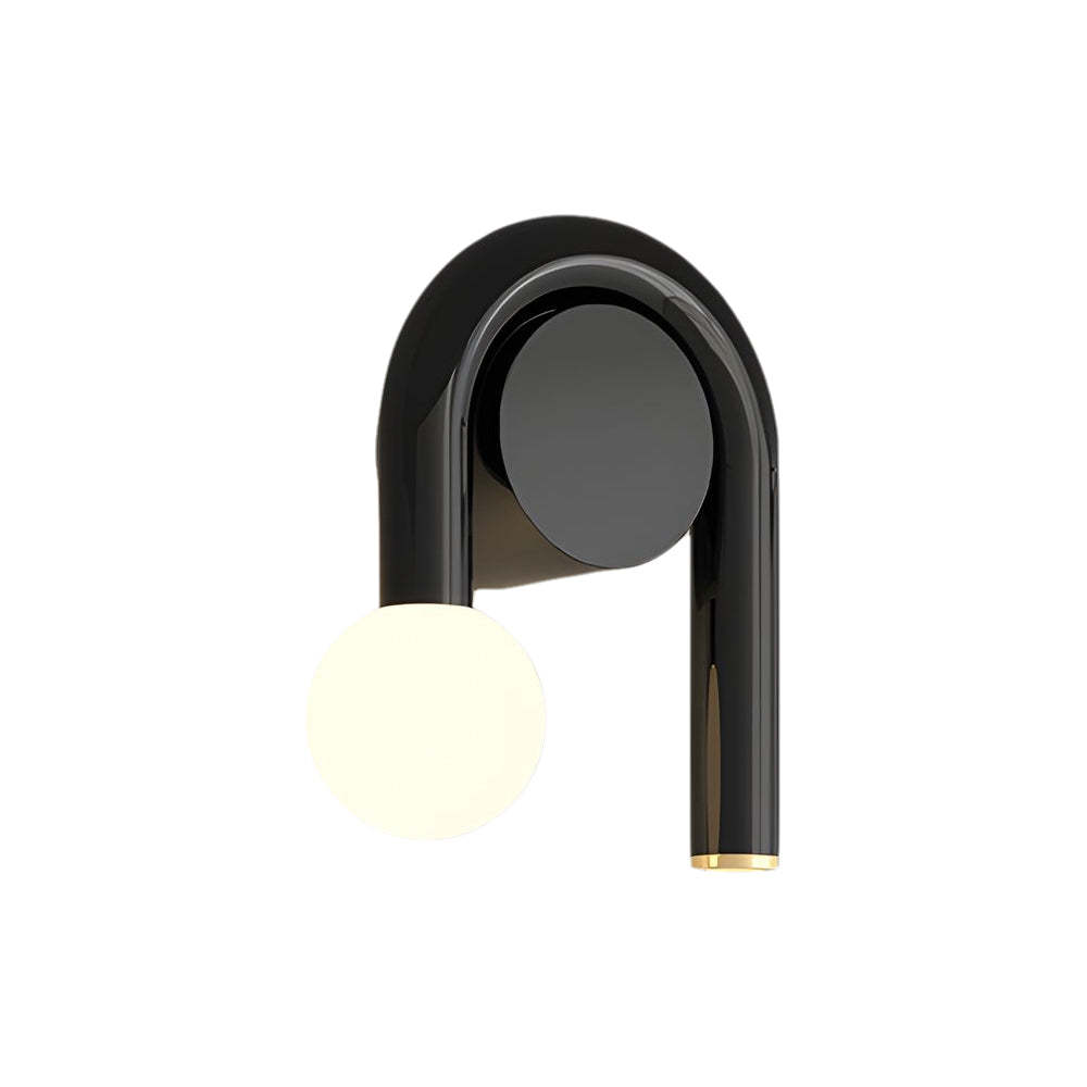 2-Light Arched Iron U-shaped Line Wall Sconce LED Matte Black Bathroom Vanity Lights-Lighom