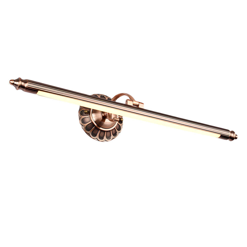 Retro Cylinder LED Bathroom Vanity Light with Flower Accents in Bronze Finish-Lighom