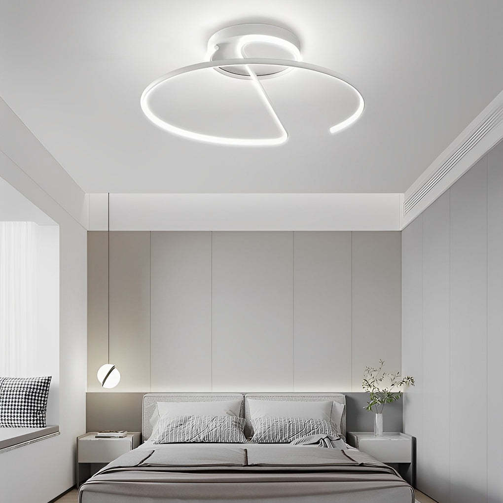 Semi Circle Metal Dimmable LED Modern Flush Mount Light