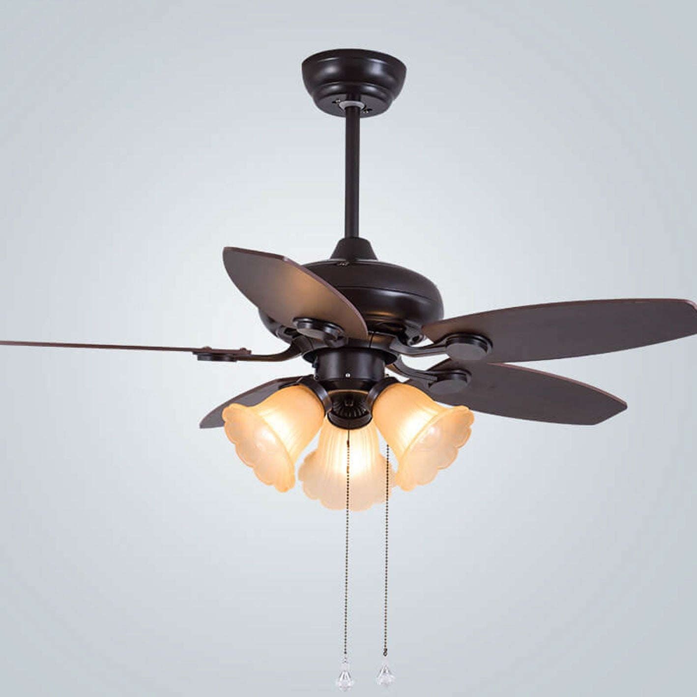 European Vintage Bell Ceiling Fan Light