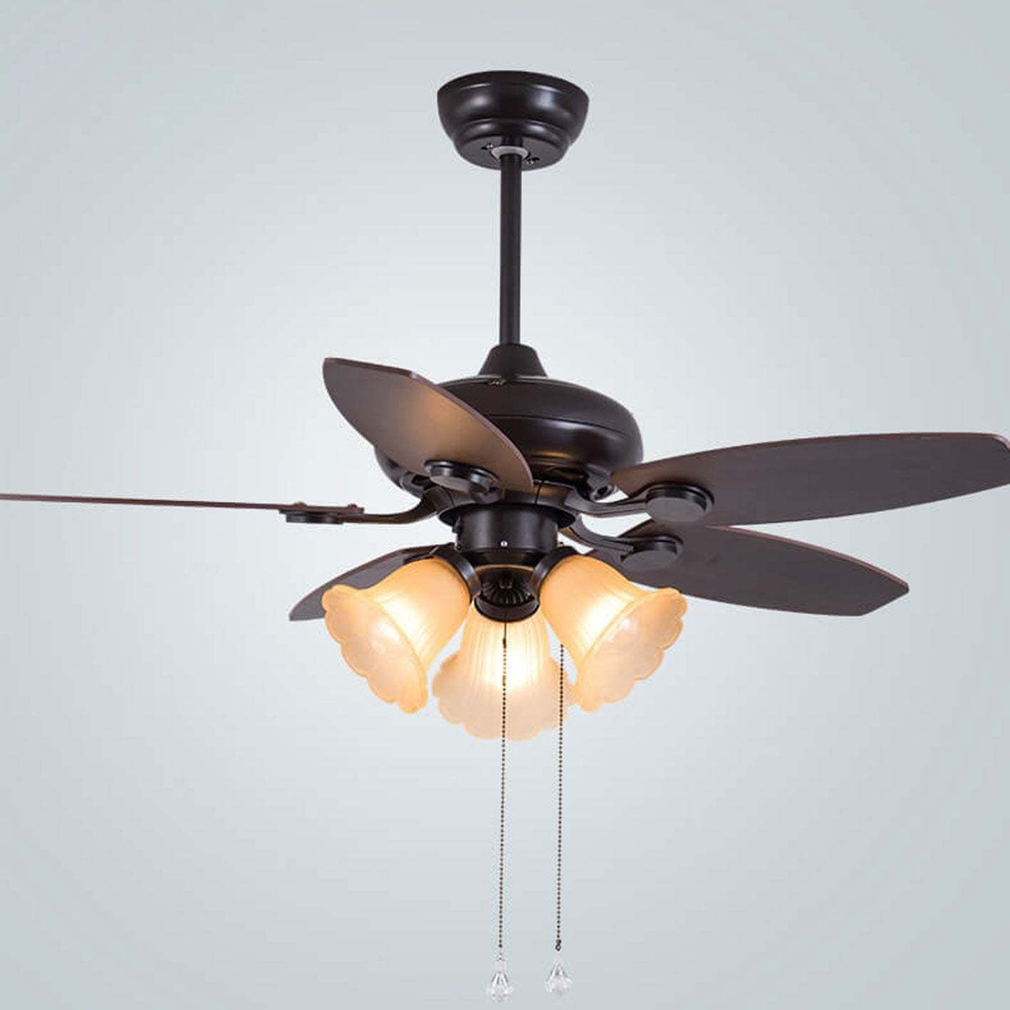 European Vintage Bell Ceiling Fan Light