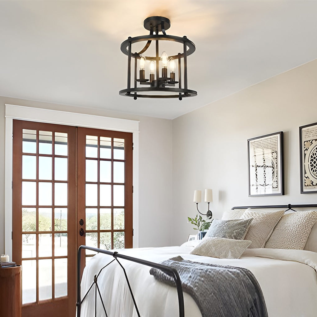 Retro Metal Lantern Industrial Pendant Ceiling Light