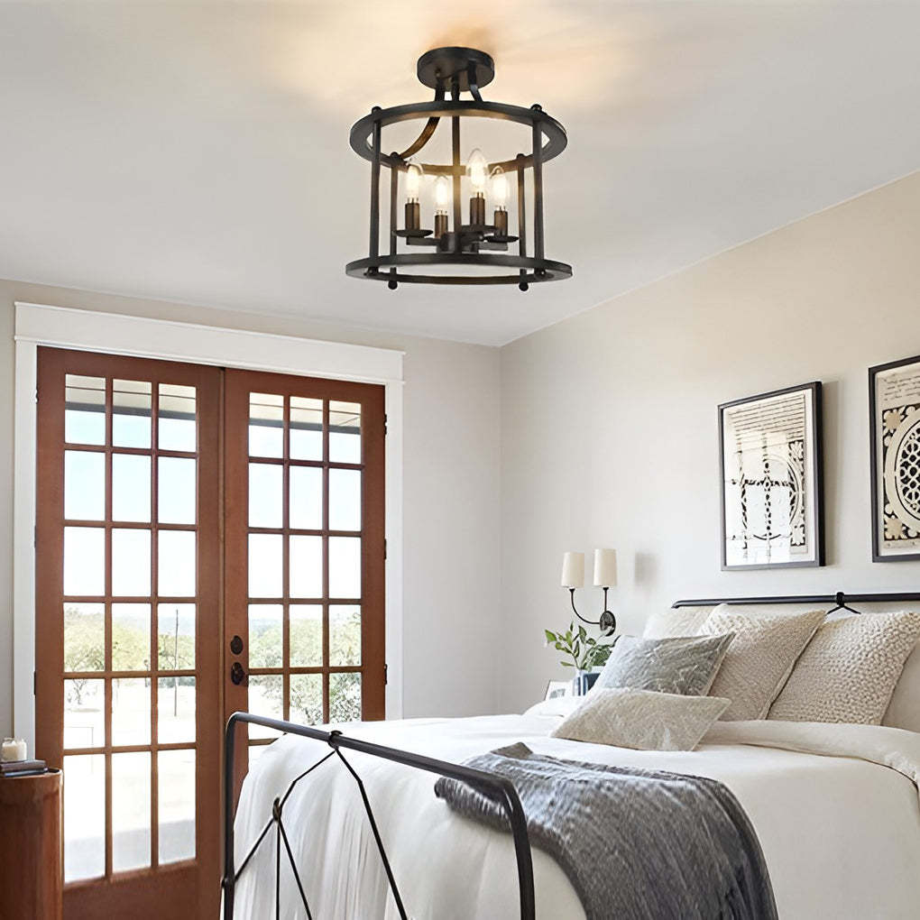 Retro Metal Lantern Industrial Pendant Ceiling Light