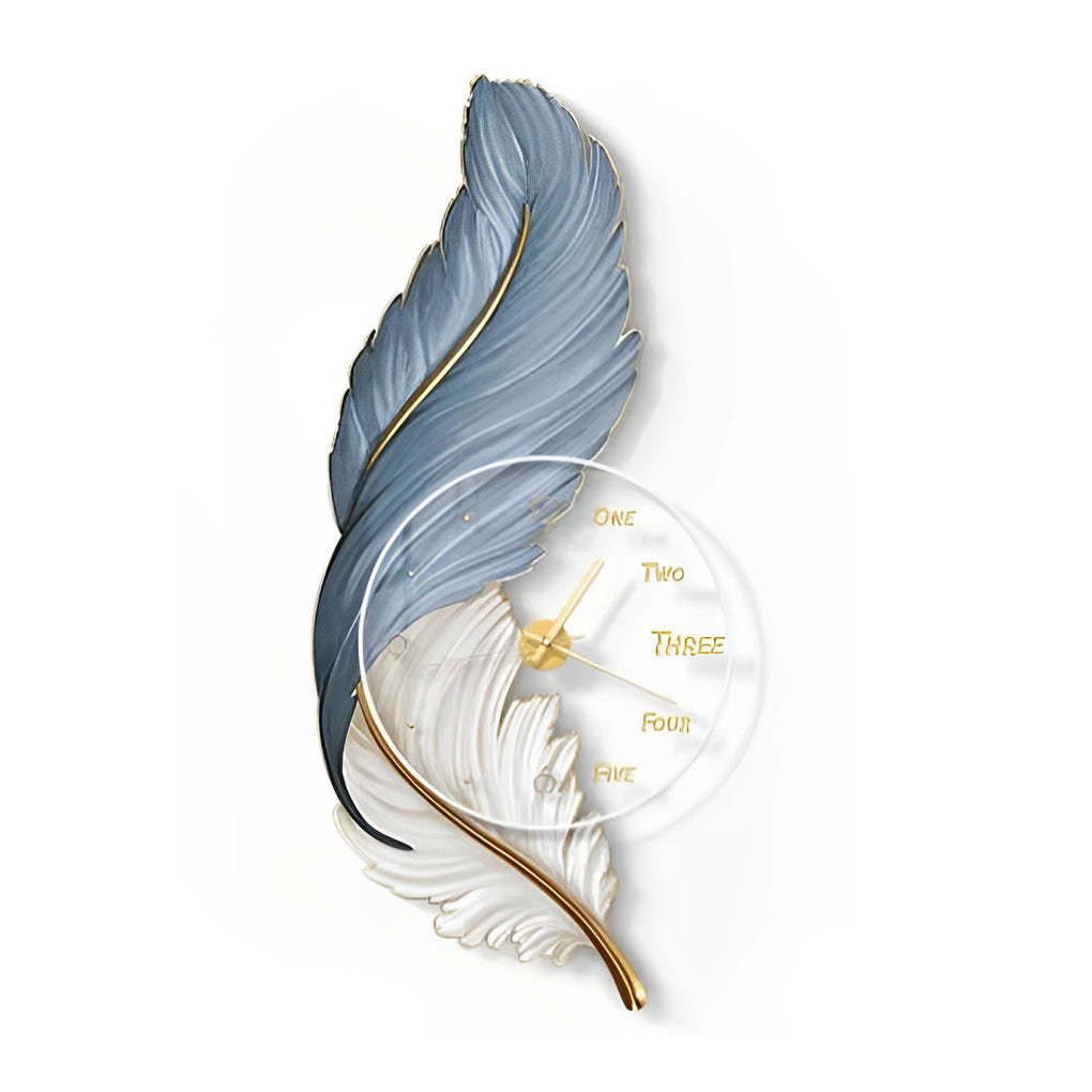 Feathers Painting Acrylic USB DC5V Round Wall Clock Wall Lamp with Remote-Lighom