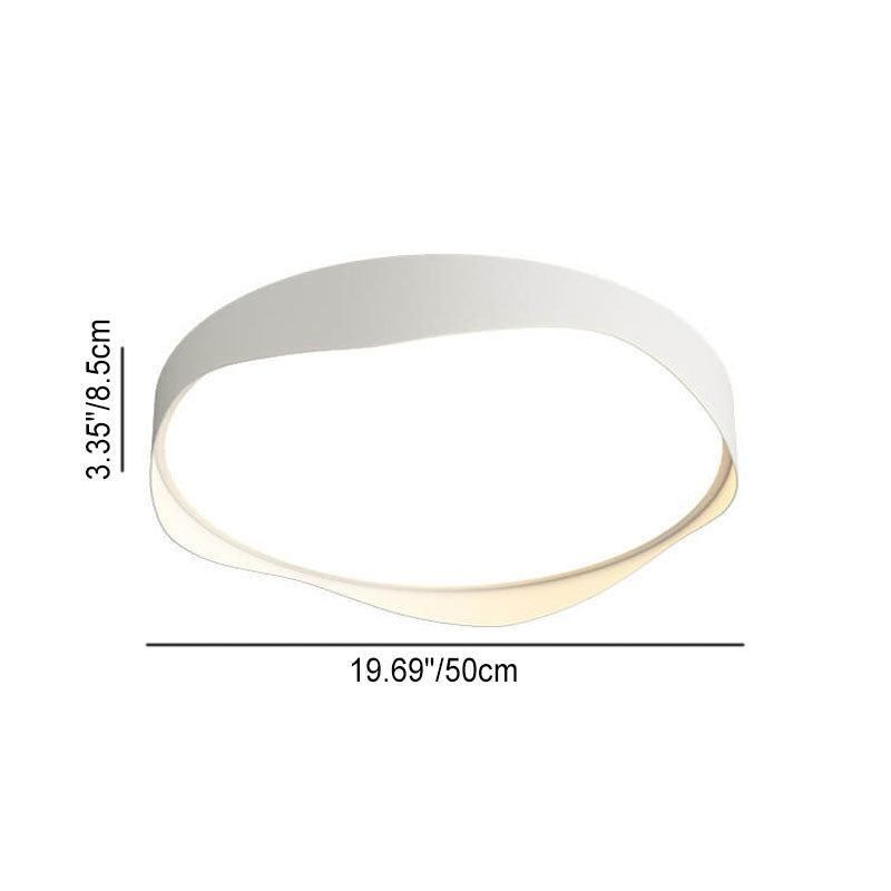 Nordic Minimalist Round Curve LED Flush Mount Light