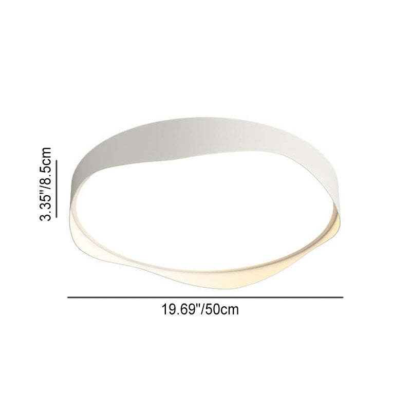 Nordic Minimalist Round Curve LED Flush Mount Light