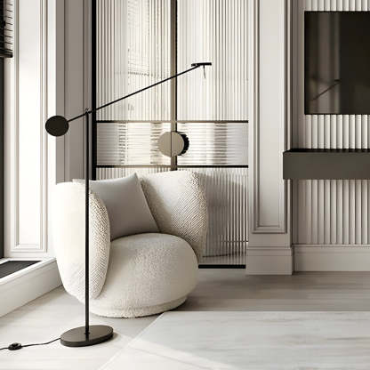 Black Adjustable Arm Invisible LED Floor Lamp-Lighom