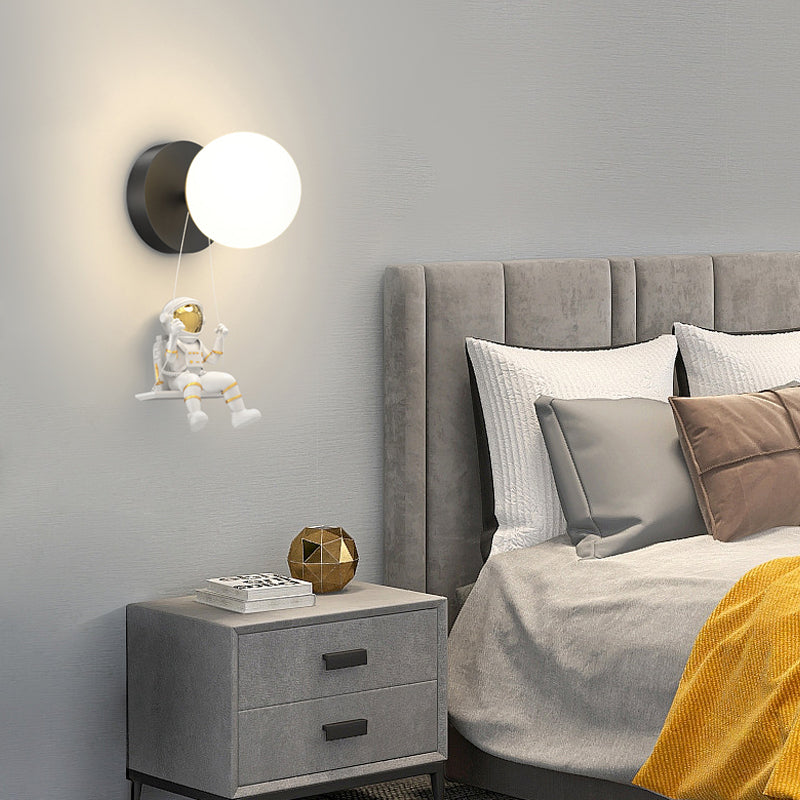 Round Ball Creative Astronaut Decor 3 Step Dimming Modern LED Wall Lights-Lighom