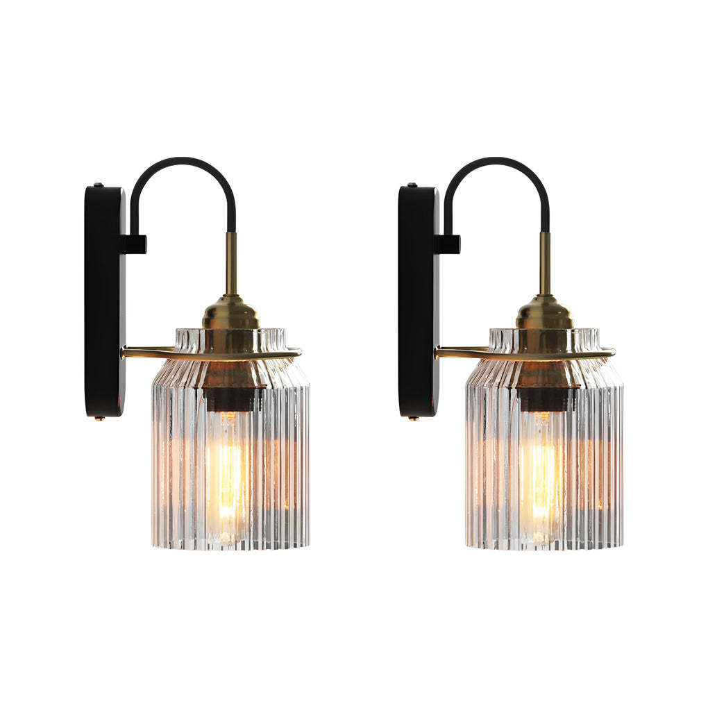 Round Funnel Wavy Glass LED Modern Wall Sconce