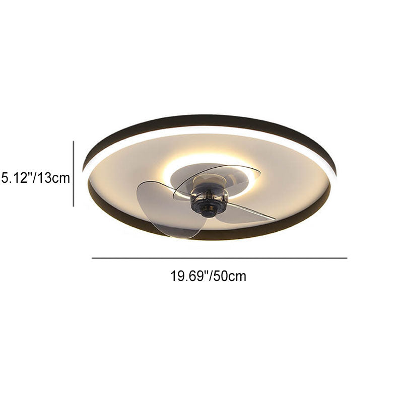 Nordic Minimalist Round LED Flush Mount Fan Light