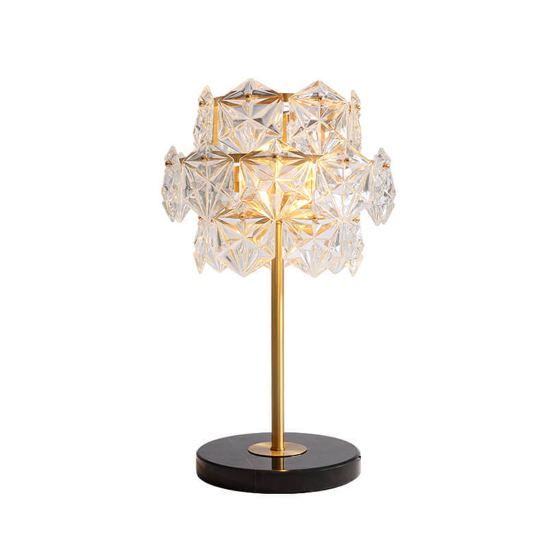 Modern Snowflake Glass Marble Base Lamp
