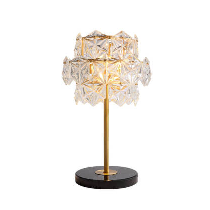 Modern Snowflake Glass Marble Base Lamp