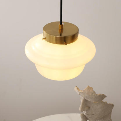 Vintage Milk White Glass Jar Pendant Light