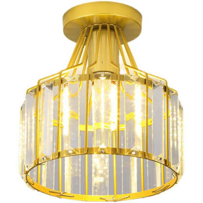 Modern Crystal Dome Semi-Flush Ceiling Light — Black / Semi-Flush Mount Lighting / 110V-120V For US/CA