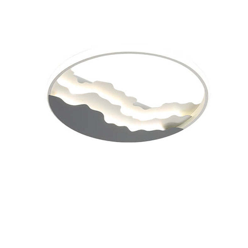 Nordic Sea Wave Round LED Flush Mount Light