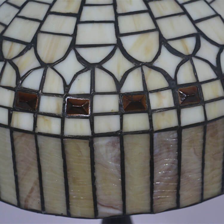European Tiffany Yellow Baroque Glass Table Lamp