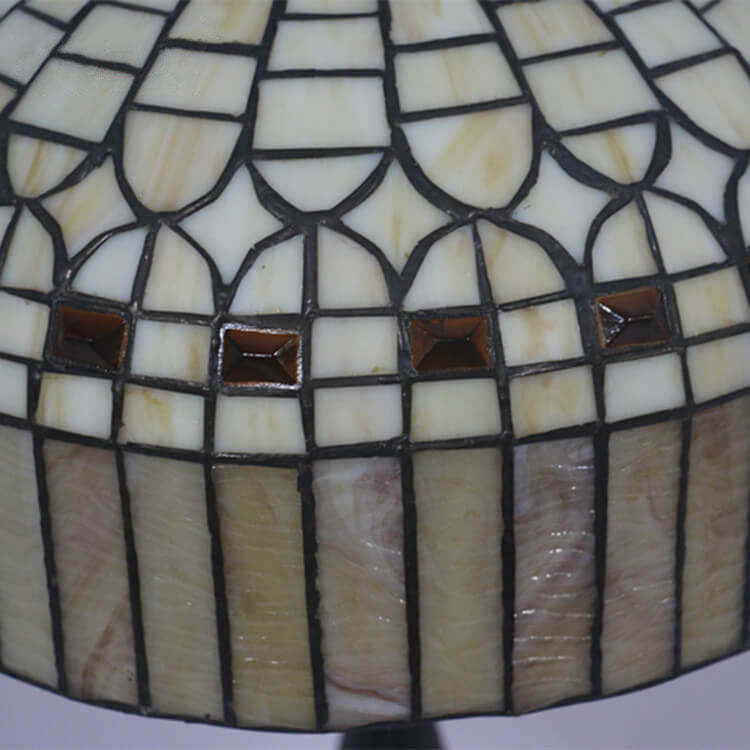 European Tiffany Yellow Baroque Glass Table Lamp