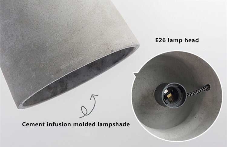 Industrial Cement Column Rope Pendant Light