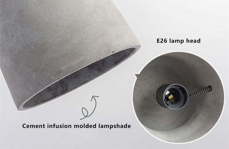 Industrial Cement Column Rope Pendant Light