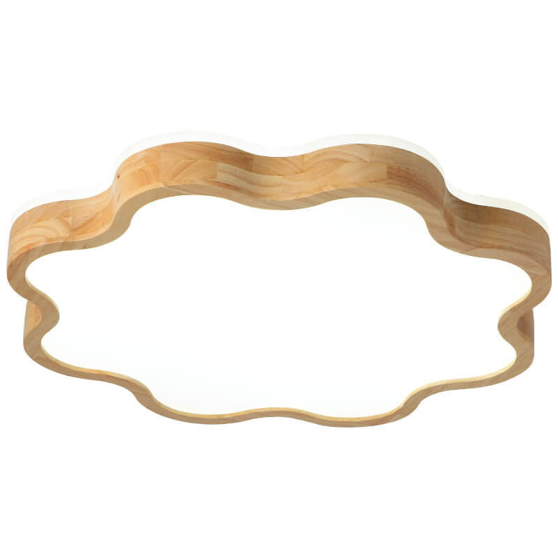 Nordic Flower Wooden LED Flush Mount Light