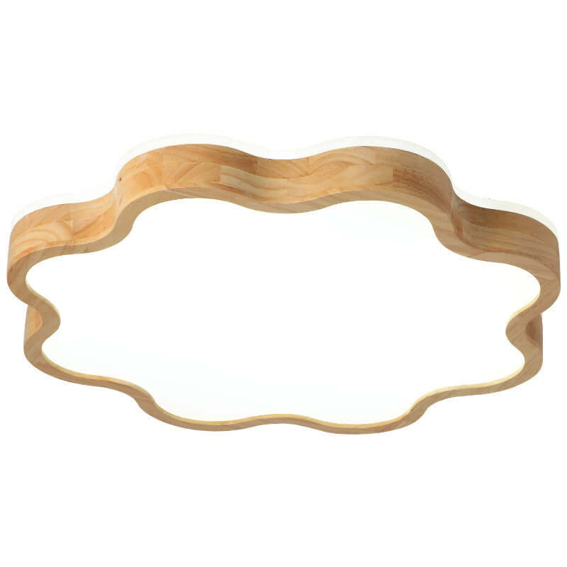 Nordic Flower Wooden LED Flush Mount Light