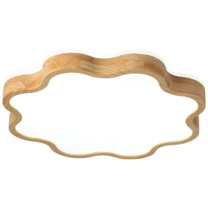 Nordic Flower Wooden LED Flush Mount Light