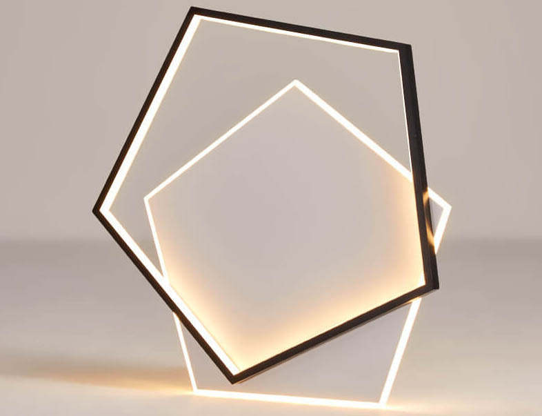 Minimalist Pentagonal LED Flush Mount Light
