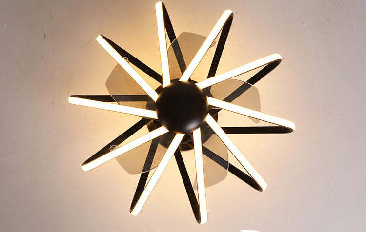 Nordic Cage LED Semi-Flush Ceiling Fan Light