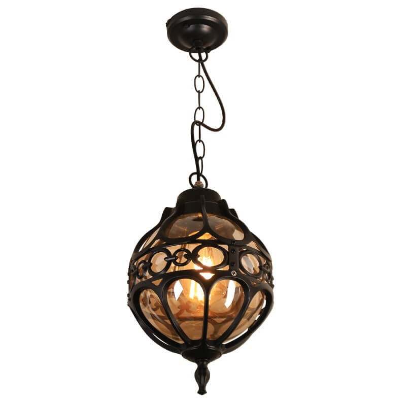 Retro Industrial Globe Outdoor Pendant Light