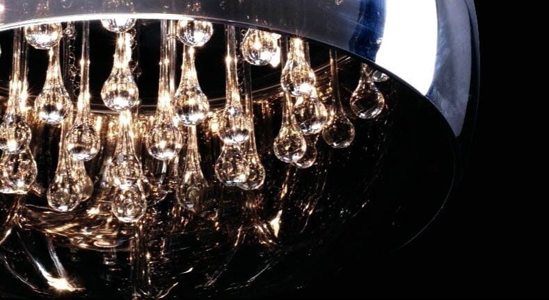 Modern Glass Crystal 6-Light Chandelier