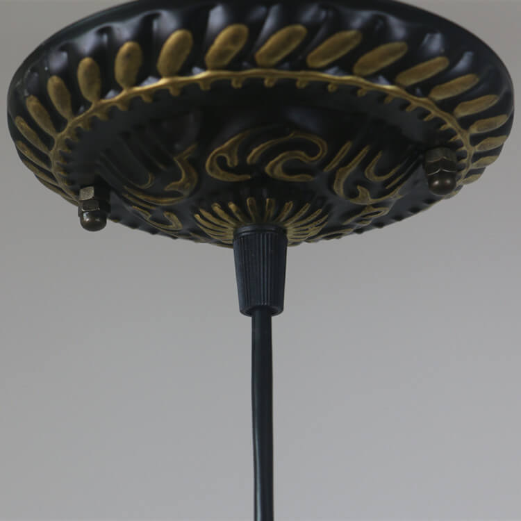 Vintage Stained Glass Petal Pendant Light