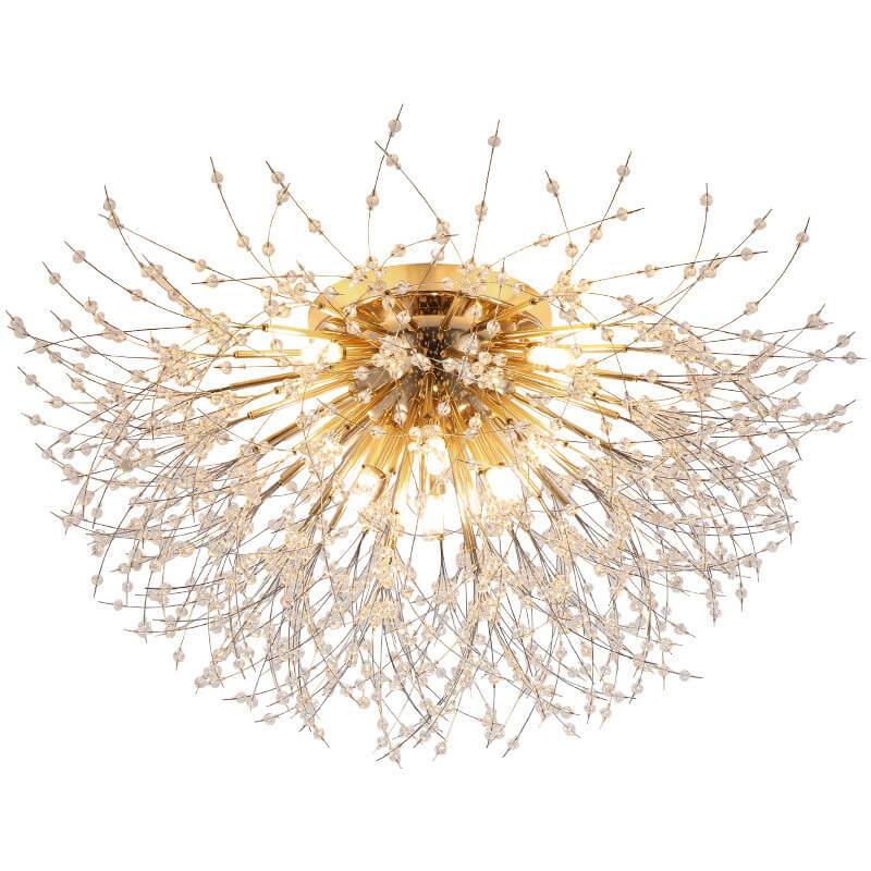 Modern Dandelion Crystal Semi-Flush Ceiling Light