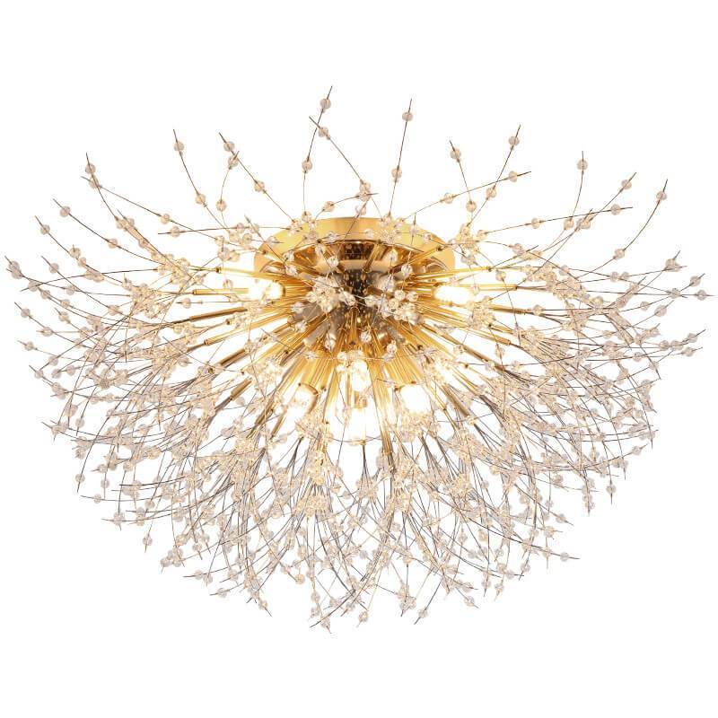 Modern Dandelion Crystal Semi-Flush Ceiling Light