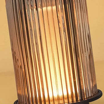Modern Stainless Steel Glass Column LED Outdoor Floor Lamp