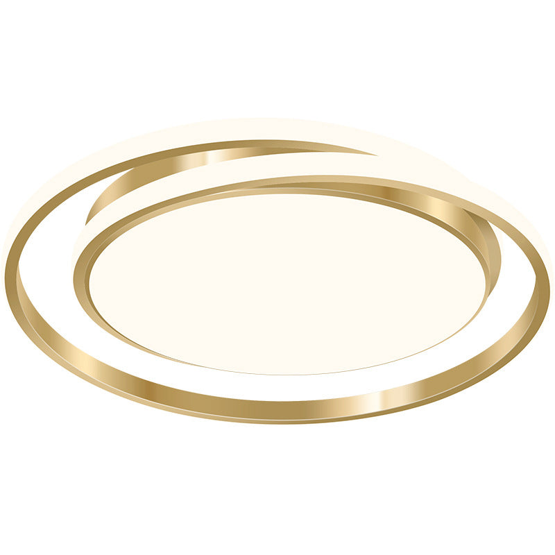 Modern Luxury Golden Circle LED Flush Mount Light — White Light (5000K) / 110V-120V For US/CA