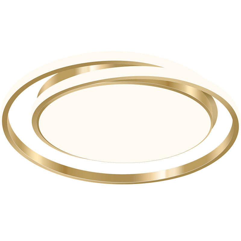 Modern Luxury Golden Circle LED Flush Mount Light — White Light (5000K) / 110V-120V For US/CA