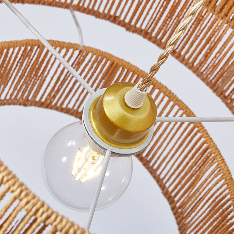 Retro Rope Woven Dining Room Pendant Light