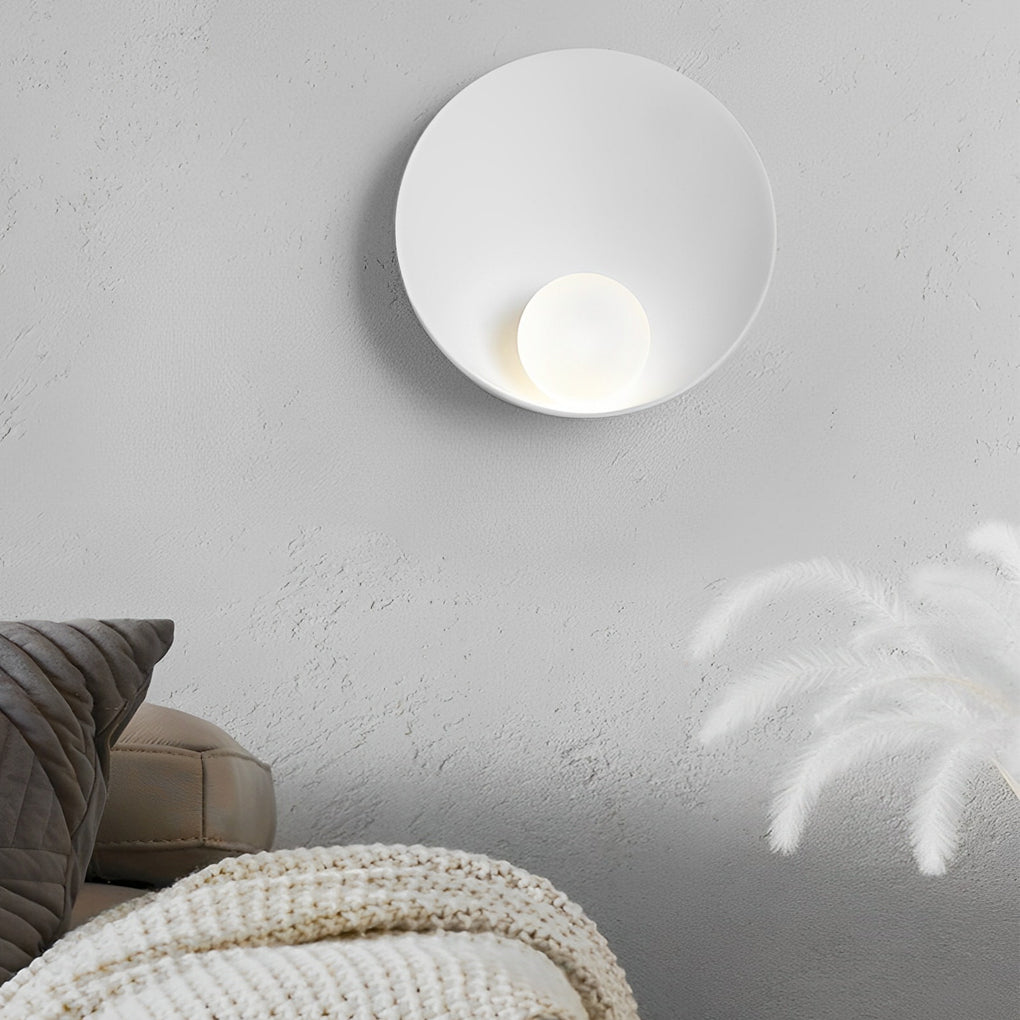 Round Creative Resin Glass White Nordic Decorative Wall Sconces Lighting-Lighom