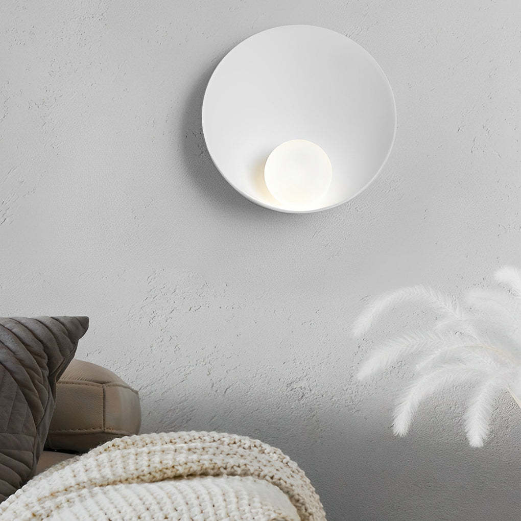 Round Creative Resin Glass White Nordic Decorative Wall Sconces Lighting-Lighom