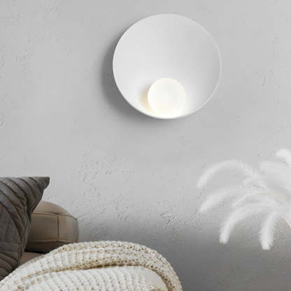 Round Creative Resin Glass White Nordic Decorative Wall Sconces Lighting-Lighom