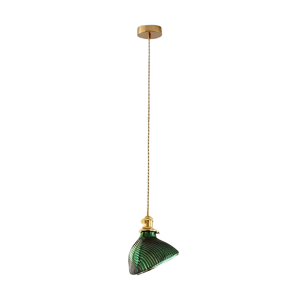LED Copper Glass Green Retro Nordic Pendant