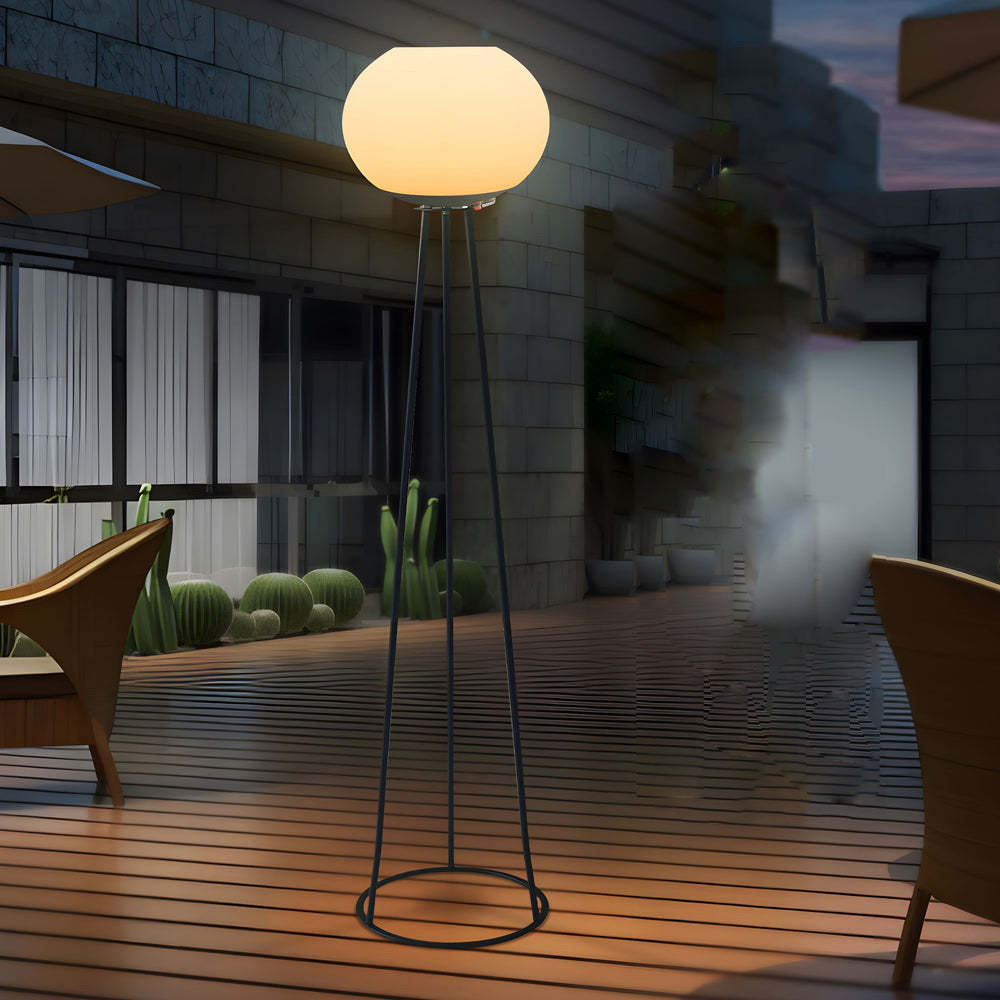 52 inch Globe LED Outdoor Tripod Standing Floor Lamp-Lighom