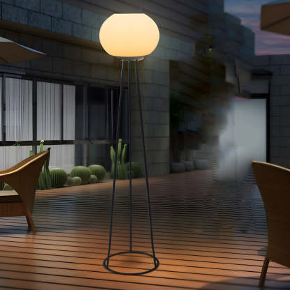 52 inch Globe LED Outdoor Tripod Standing Floor Lamp-Lighom