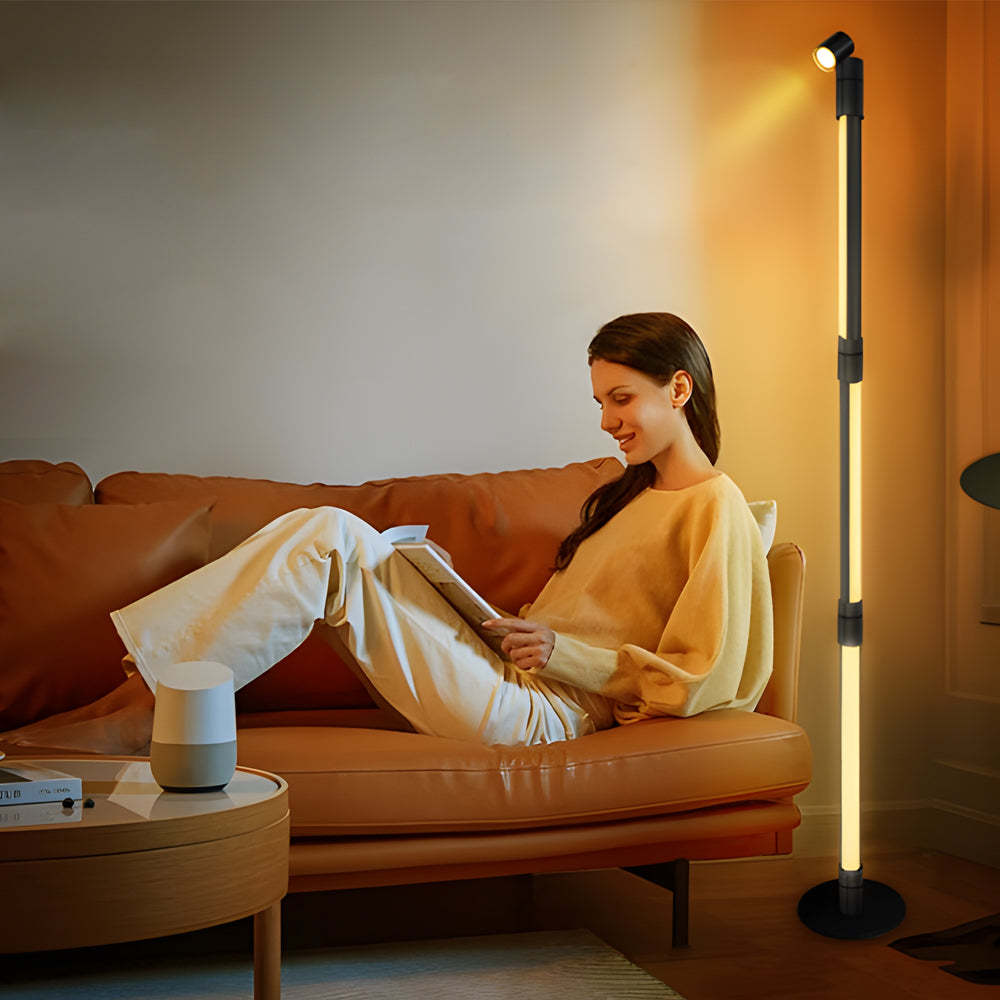 RGB Rotating Floor Lamp with Spotlight, Remote Control-Lighom