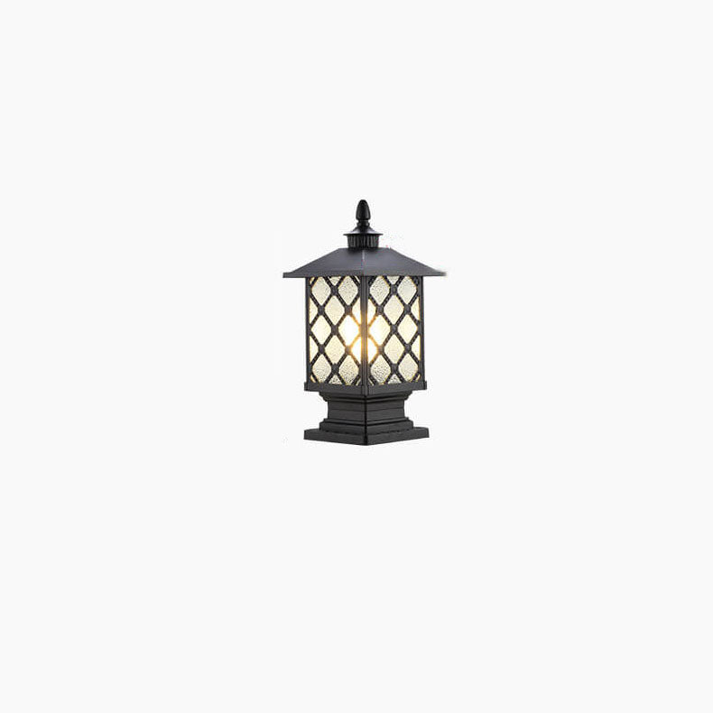 Chinese Frosted Aluminum Cage Post Landscape Light