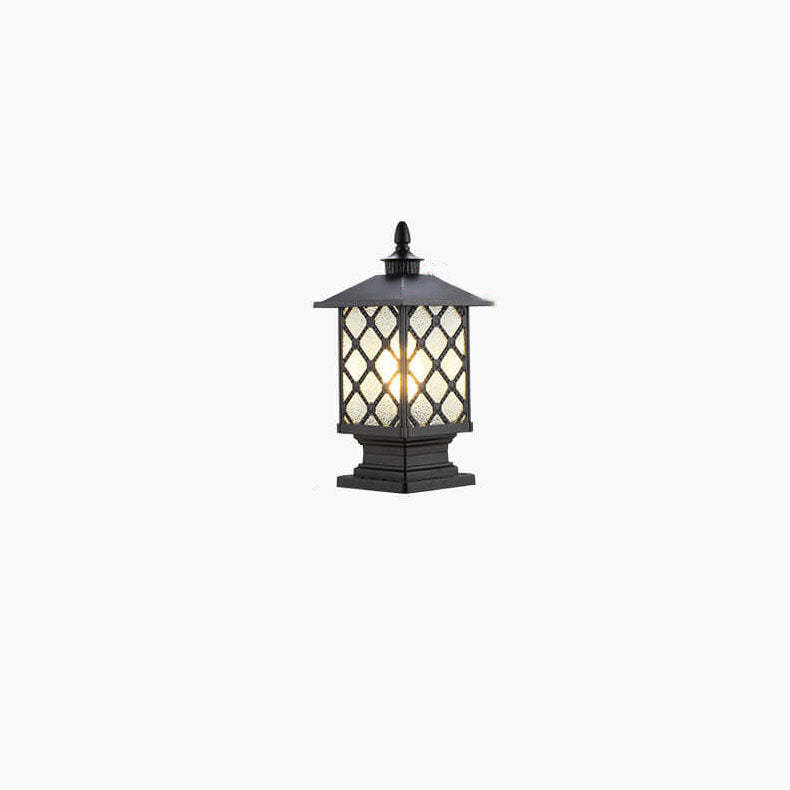 Chinese Frosted Aluminum Cage Post Landscape Light