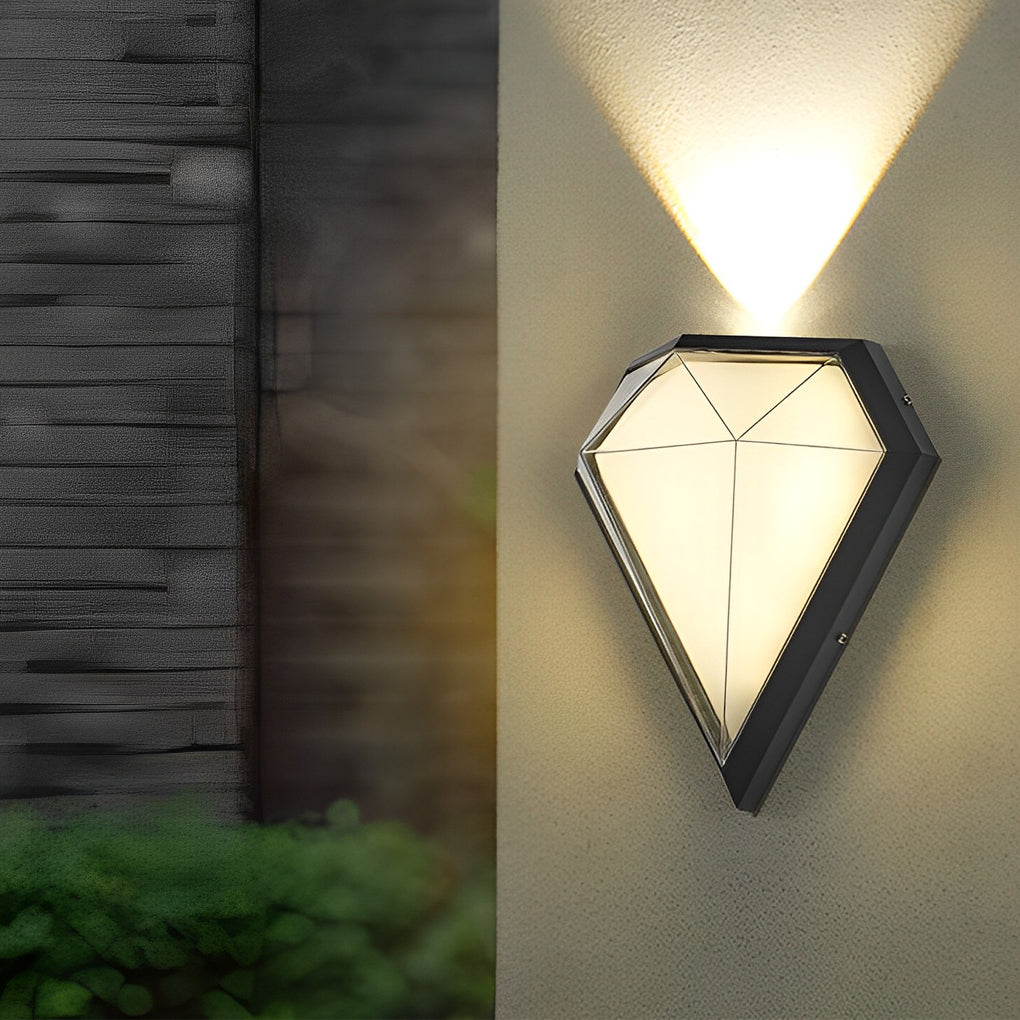 Geometric Black LED Modern Exterior Wall Lamp