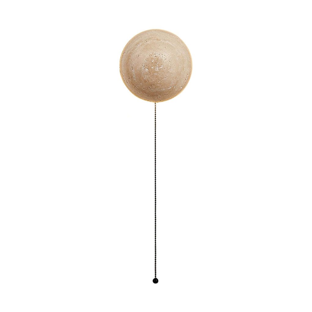 Japanese Style Travertine Stone Round LED Wall Sconce-Lighom