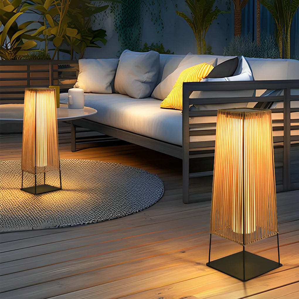 Rubber Solar Outdoor LED Floor Lamp — Hardwired