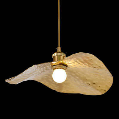 Modern Golden Bronze Lotus Leaf Pendant